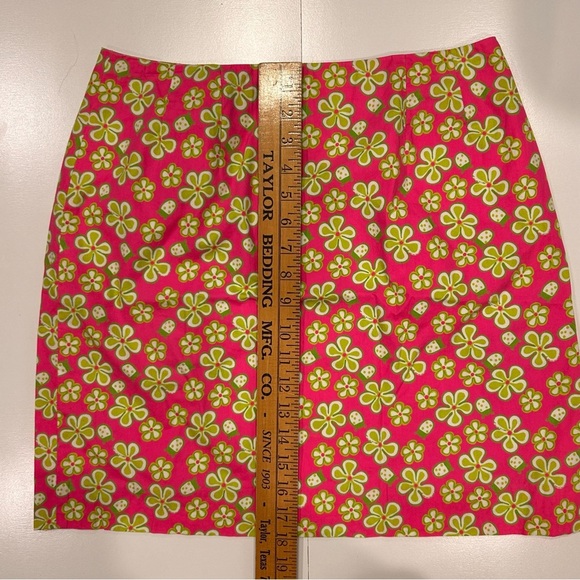 Lilly Pulitzer Dune Buggy Pink and Green Floral Print Skirt Size 8 - Picture 7 of 7